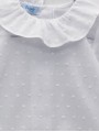 Ruffled collar plumetis blouse