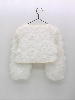 CHAQUETA BOLERO EN TEJIDO FLORY MANGAS ABULLONADAS CC. CATERINA