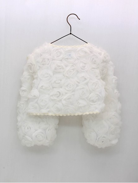 CHAQUETA BOLERO EN TEJIDO FLORY MANGAS ABULLONADAS CC. CATERINA