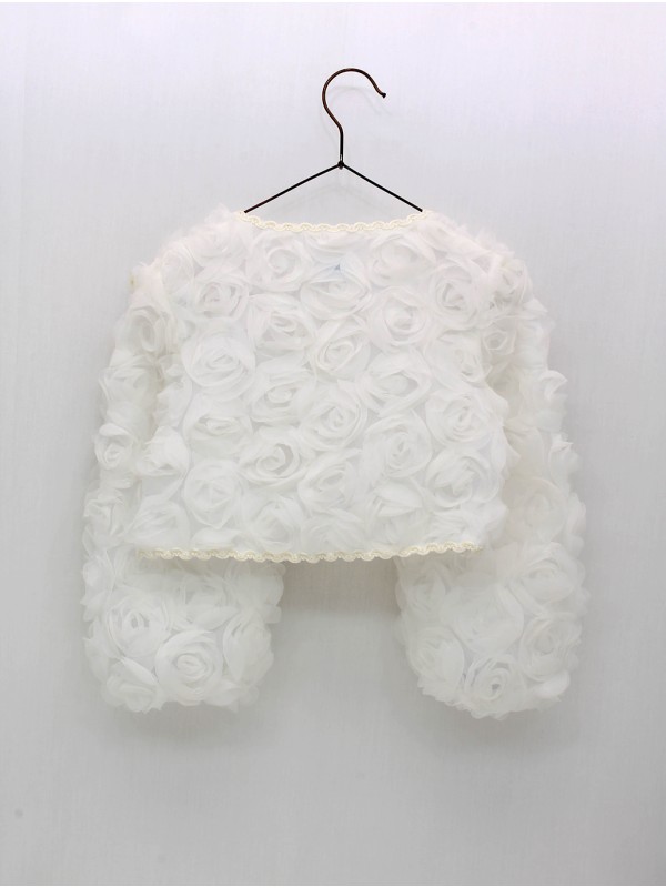 CHAQUETA BOLERO EN TEJIDO FLORY MANGAS ABULLONADAS CC. CATERINA