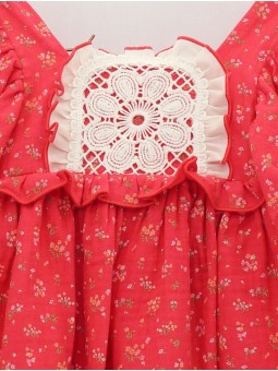 Vestido flores con encaje