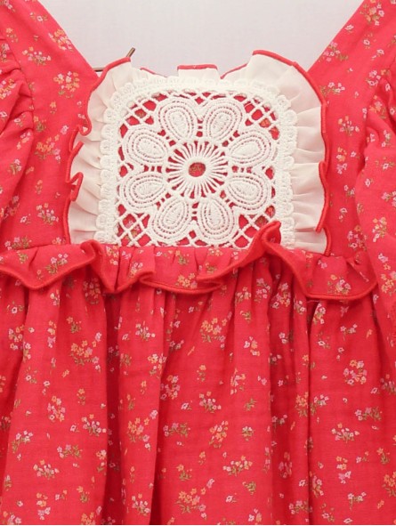 Vestido flores con encaixe
