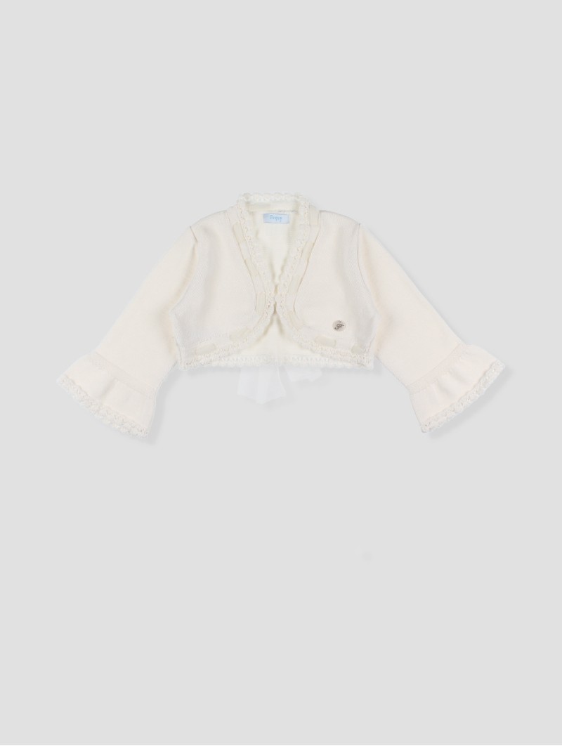 Knit bolero with romantic details