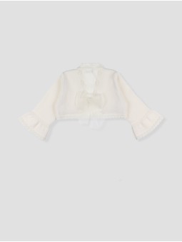 Jaqueta bolero laço tul
