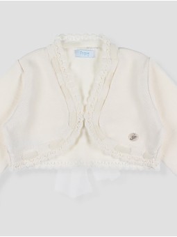 Jaqueta bolero laço tul