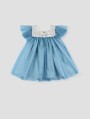 Vestido de tul para niña color azulina o rosa