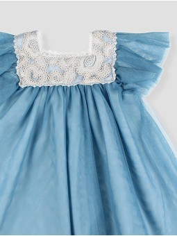 Vestido de tul para niña color azulina o rosa