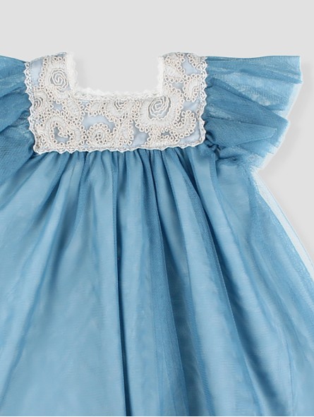 Vestido de tul para niña color azulina o rosa