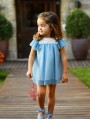 Vestido de tul para niña color azulina o rosa