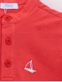 Mandarin collar piqué boy polo shirt