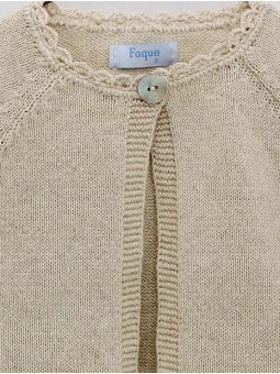 CHAQUETA PUNTO CON PUNTAS REDONDAS Y ABERTURA EN ESPALDA