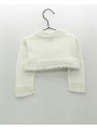 Round-edged jacket with lace trim