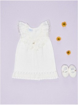 Knitted dress with Valenciennes lace