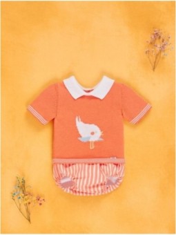 Conjunto jubón pajarito y braguita