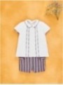 Camisa bebé e calça curta listras