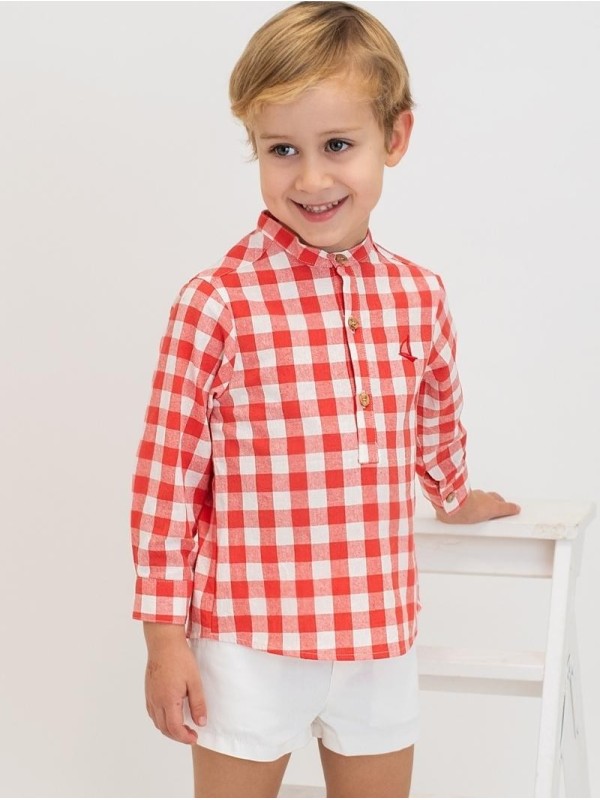 Camisa Vichy manga longa