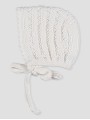 Knitted baptism bonnet
