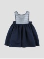 Girl navy piqué dress