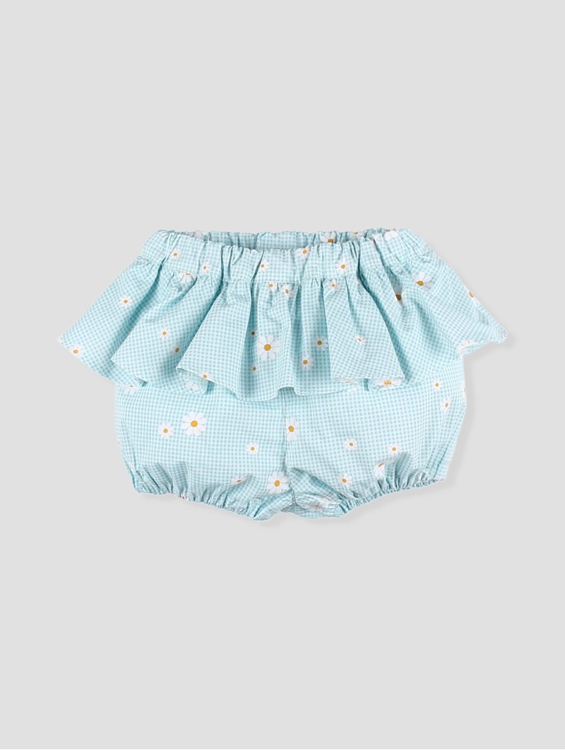 Baby girl gingham floral bloomer