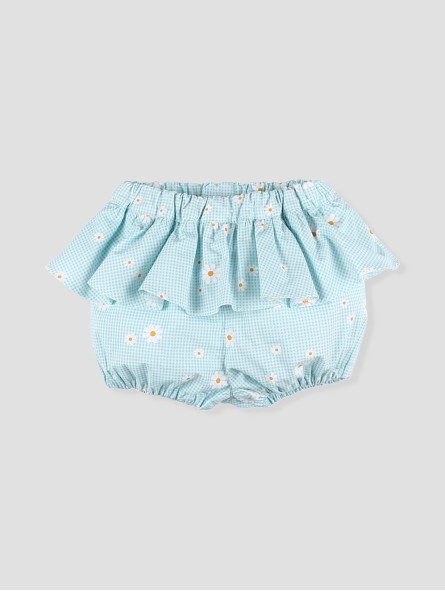 Baby girl gingham floral bloomer