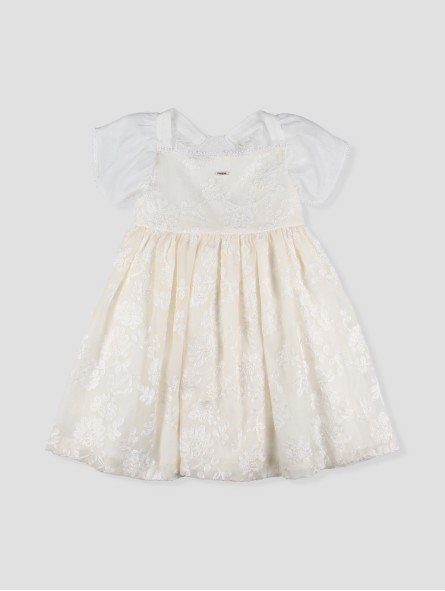 Vestido gasa bordada Batizo