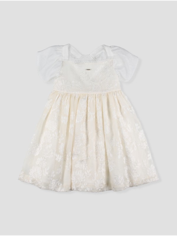 Vestido gasa bordada Bautizo