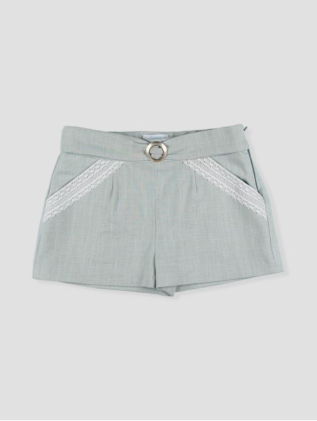 Flores girls green lace shorts