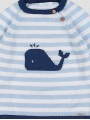 Striped jumper with whale intarsia
