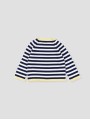 Striped jumper with whale intarsia