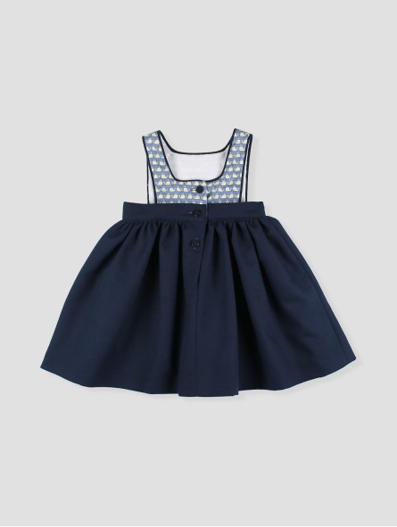 Girl navy piqué dress