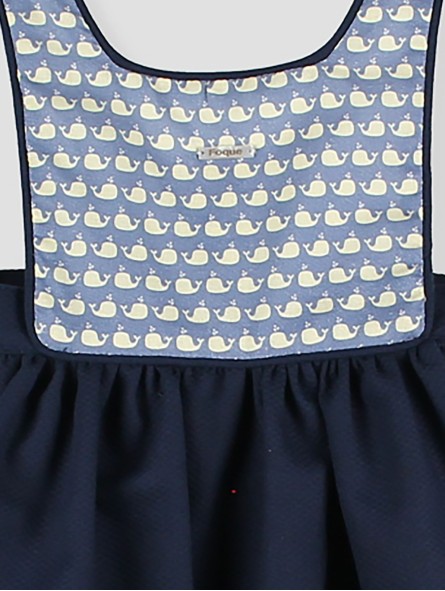 Girl navy piqué dress