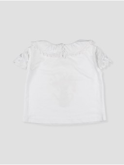 Baby girl ruffle collar T-shirt