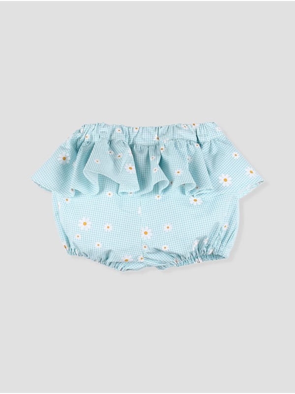 Baby girl gingham floral bloomer