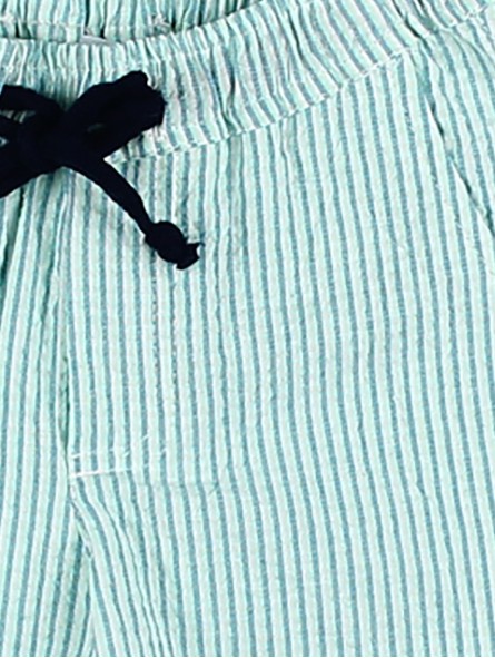 Boys green stripe shorts