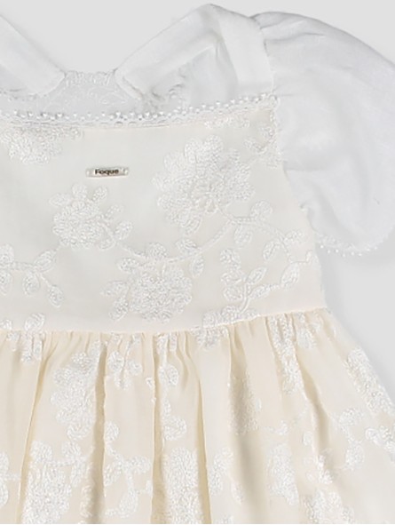 Vestido gasa bordada Batizo