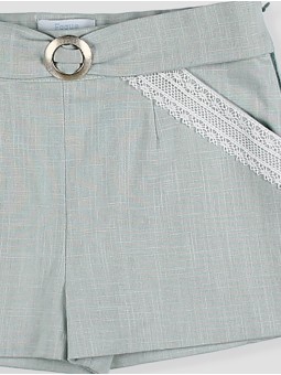 Calça curta com puntilla Flores